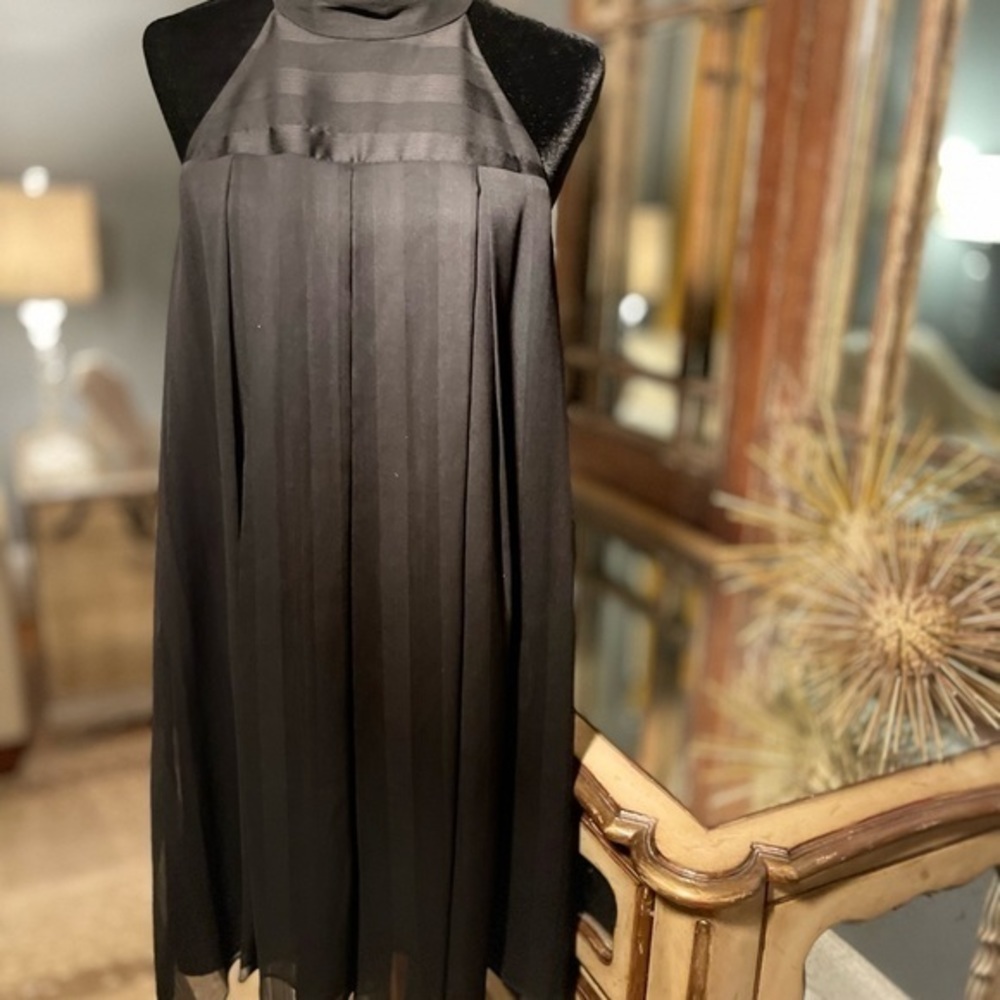 BCBGeneration Black pleated midi dress. Sz L. Length 34in. Beautiful black dress